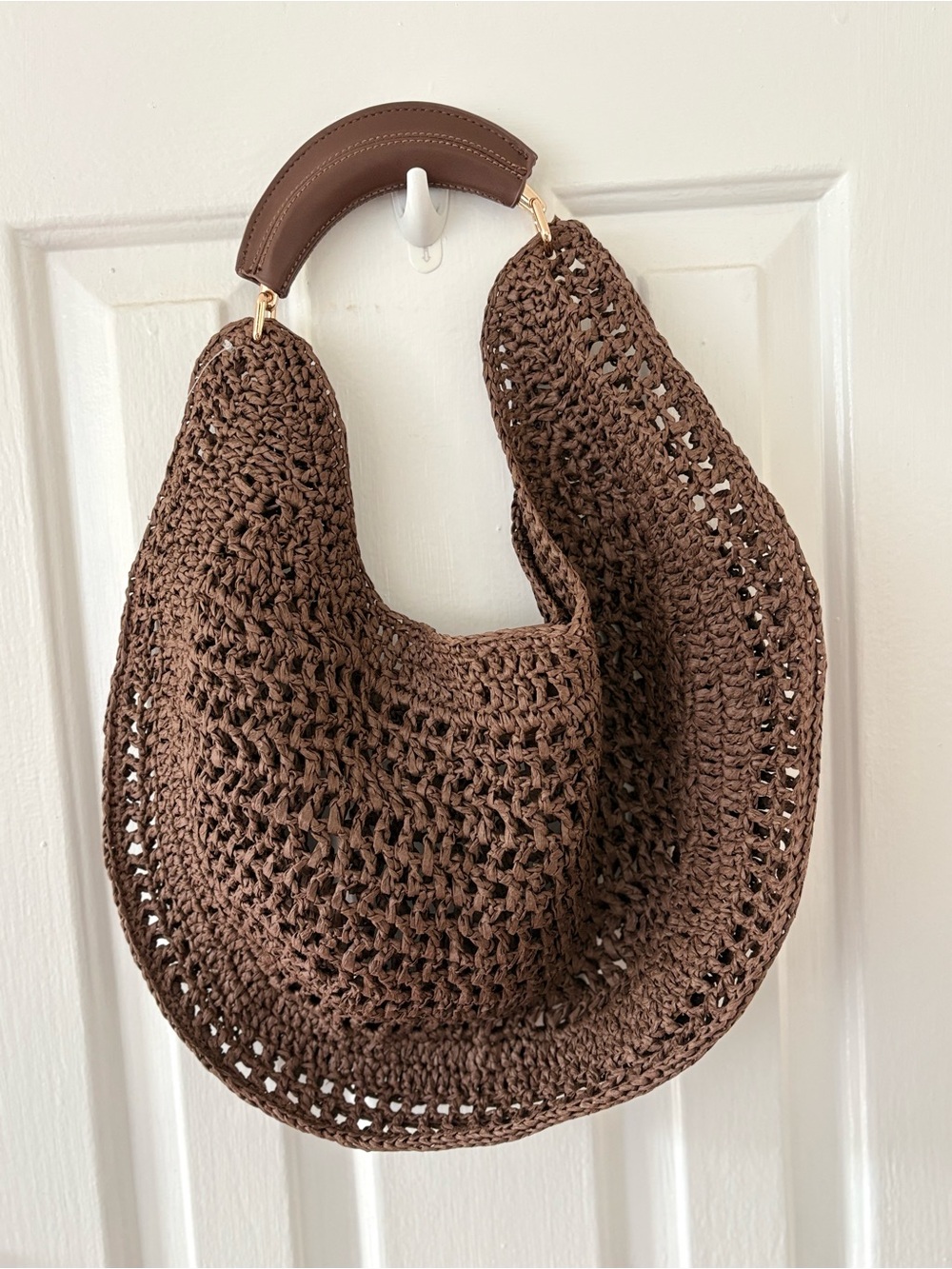 Urban Expressions Raffia Hobo Bag Chocolate Brown NWT - Picture 6 of 6